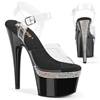 Pleaser - ADORE708PHRS Ankle strap sandal - Black/Transparent Product image